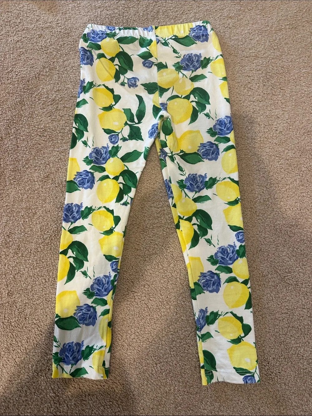 Janie and Jack White Top with Lemon Print Leggings
